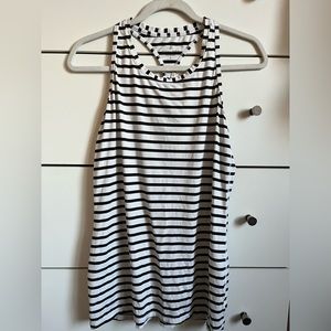 Athleta, striped, black and white, razor back, tank top